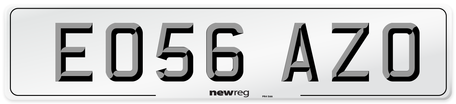 EO56 AZO Number Plate from New Reg